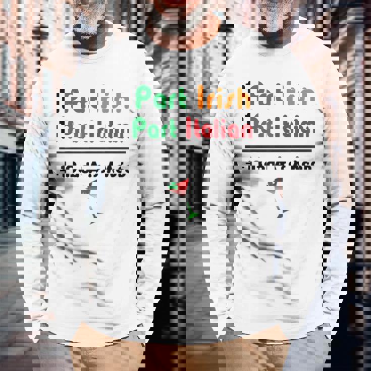 Part Irish Part Italian Ancestry Math Meme Heritage Long Sleeve T-Shirt T-Shirt Gifts for Old Men