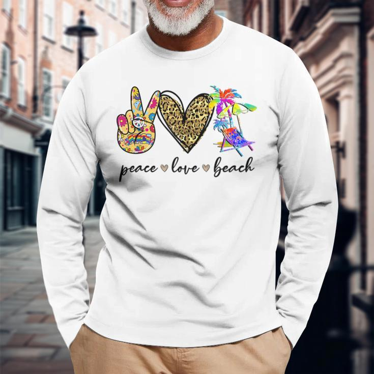 Peace Love Beach Summer Vacation Beach Lovers Vacation Long Sleeve T-Shirt T-Shirt Gifts for Old Men