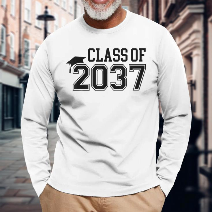 Pre-K Class Of 2037 First Day School Grow With Me Graduation Long Sleeve T-Shirt Gifts for Old Men