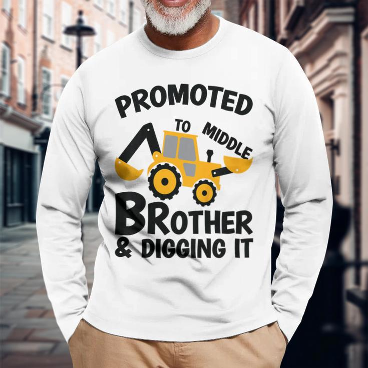 Promoted To Middle Brother Baby Gender Celebration Long Sleeve T-Shirt T-Shirt Gifts for Old Men