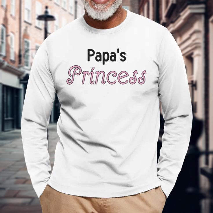 That Says Papa's Princess In Fancy Font Long Sleeve T-Shirt Gifts for Old Men