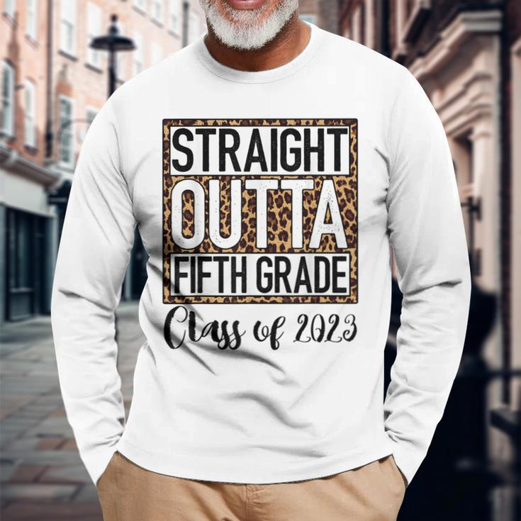 Straight Outta Fifth Grade Graduation 2023 Class 5Th Grade Long Sleeve T-Shirt T-Shirt Gifts for Old Men