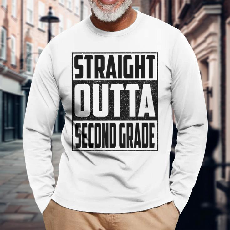 Straight Outta Second Grade School Graduate 2023 2Nd Grade Long Sleeve T-Shirt T-Shirt Gifts for Old Men