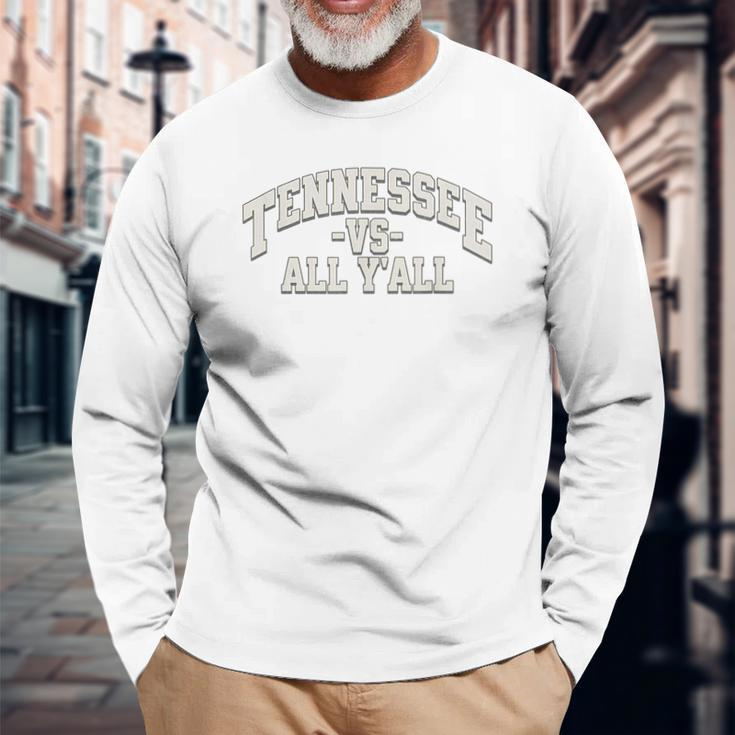 Tennessee -Vs- All Yall Knoxville Tn Orange Long Sleeve T-Shirt Gifts for Old Men
