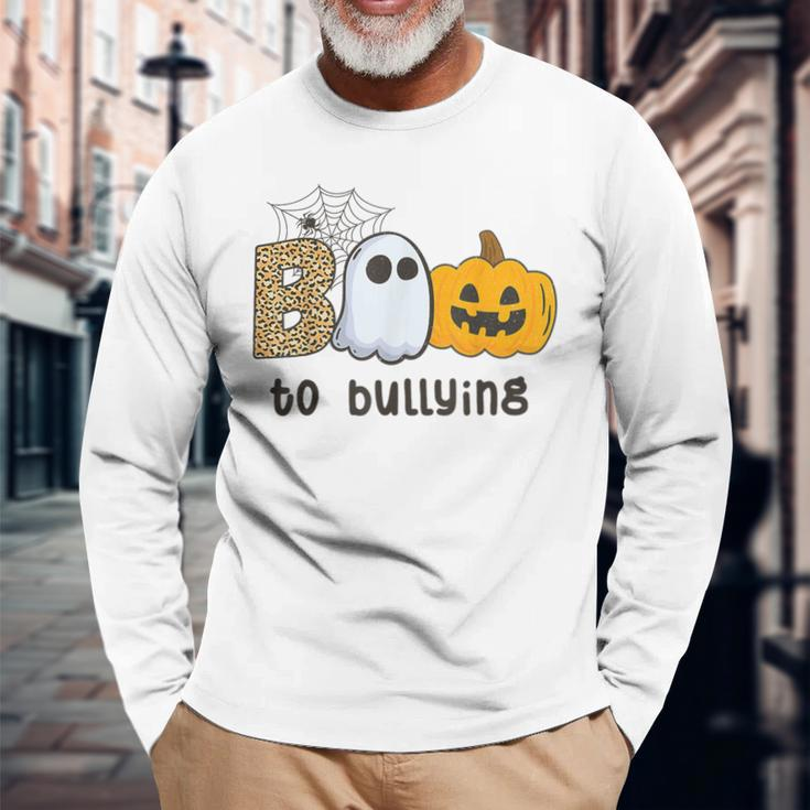 Unity Day Orange Anti Bullying Boo To Bullying Long Sleeve T-Shirt Gifts for Old Men