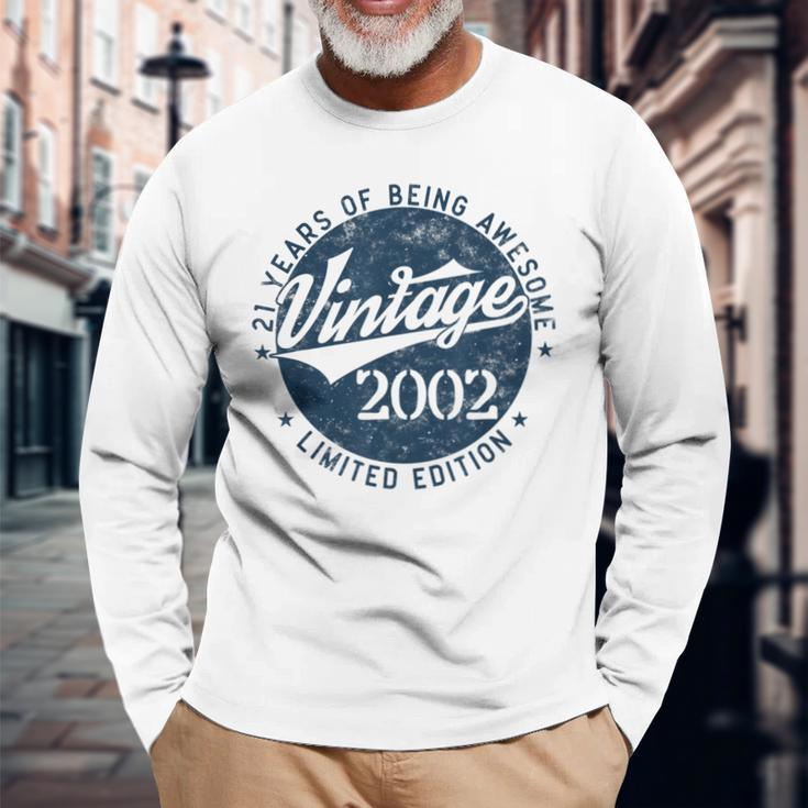 Vintage 2002 Limited Edition 21 Year Old 21St Birthday Long Sleeve T-Shirt Gifts for Old Men