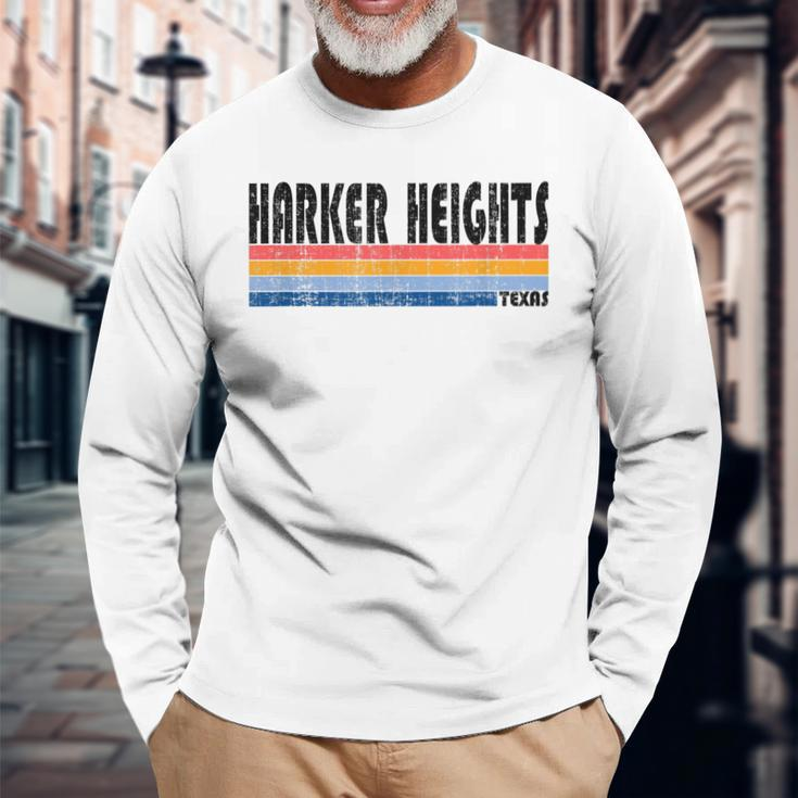 Vintage 70S 80S Style Harker Heights Tx Long Sleeve T-Shirt Gifts for Old Men