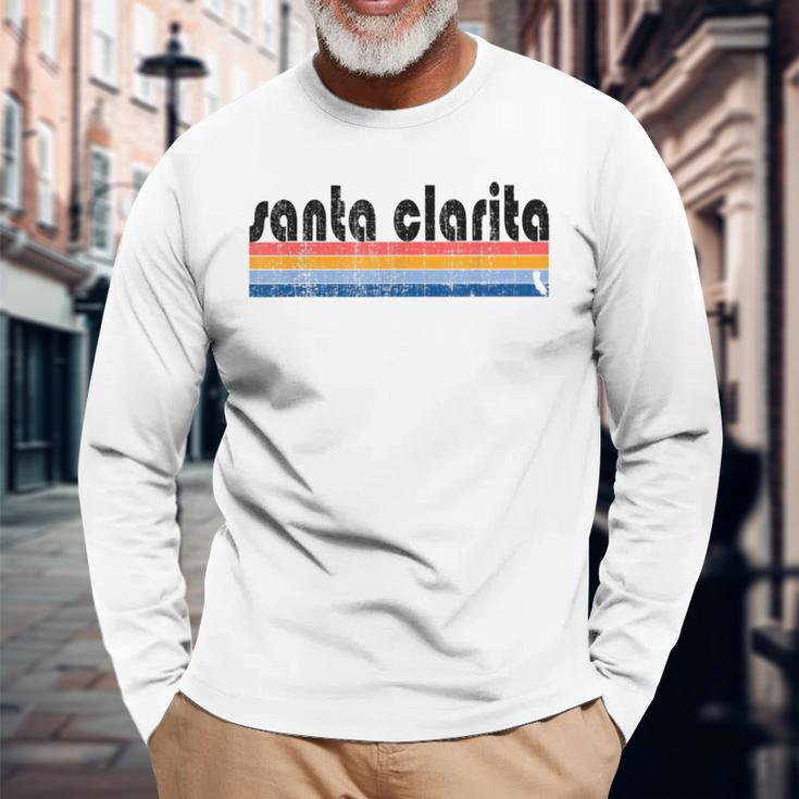 Vintage 80S Style Santa Clarita Ca Long Sleeve T-Shirt Gifts for Old Men