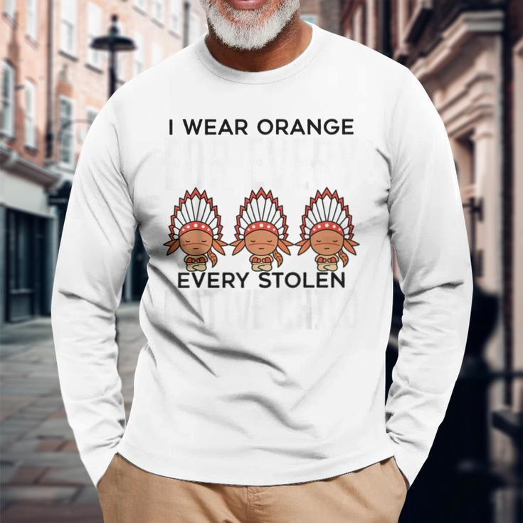 I Wear Orange For Children Orange Day Indigenous Children Long Sleeve T-Shirt Gifts for Old Men