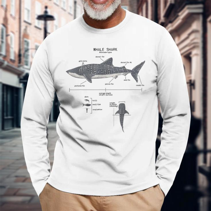 Whale Shark Anatomy Marine Biologist Long Sleeve Gifts for Old Men