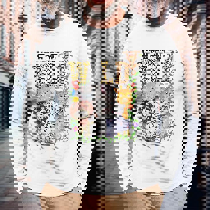 Lets Get Wild Zoo Animals Safari Party A Day At The Zoo Long Sleeve T-Shirt T-Shirt Gifts for Old Men