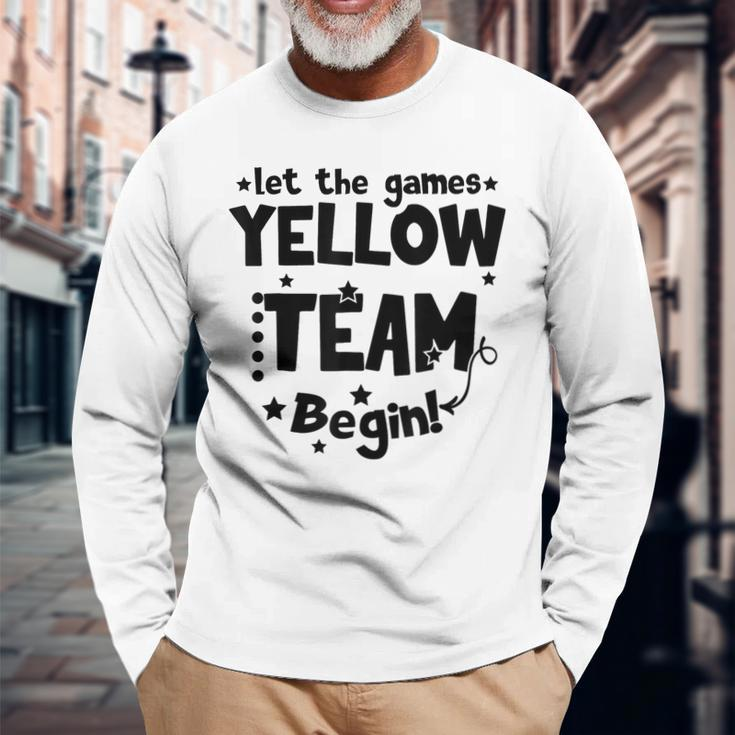 Yellow Team Let The Games Begin Field Trip Day Long Sleeve T-Shirt T-Shirt Gifts for Old Men