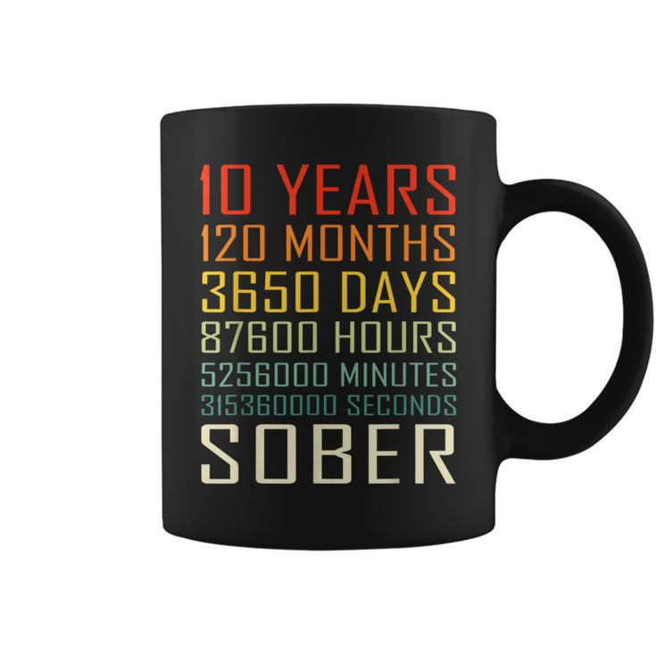 10 Year Sobriety Anniversary Vintage 10 Years Sober  Coffee Mug