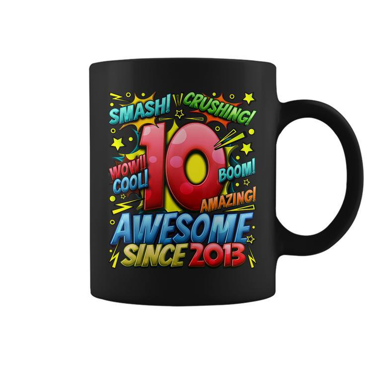 10Th Birthday Comic Style Awesome Since 2013 10 Year Old Boy  Coffee Mug