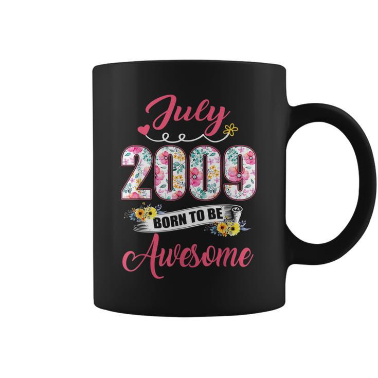 13Th Birthday Floral Gift For Womens Born In July 2009 Coffee Mug