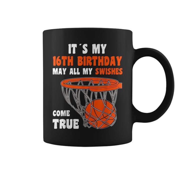 16 Year Old Happy 16Th Birthday Basketball 16Th Birthday  Coffee Mug