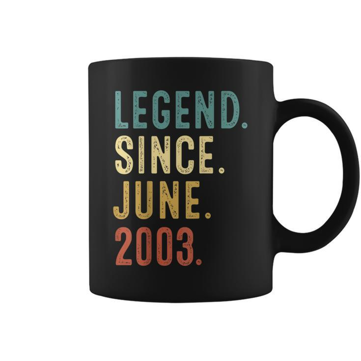 19 Years Old Gifts Legend Since June 2003 19Th Birthday Coffee Mug