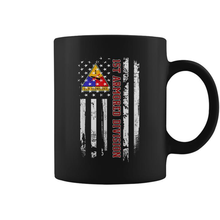 1St Armored Division American Flag Veteran Day Father Day  Coffee Mug