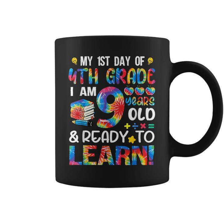 1St Day Of 4Th Grade I'm 9 Years Old Tie Dye Back To School Coffee Mug