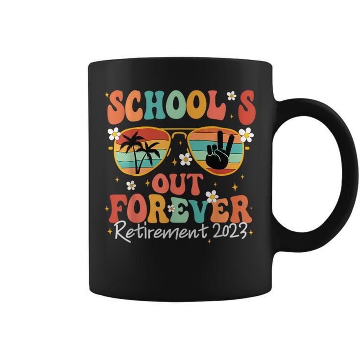 2023 Groovy Schools Out Forever Retirement Teacher Retired Coffee Mug