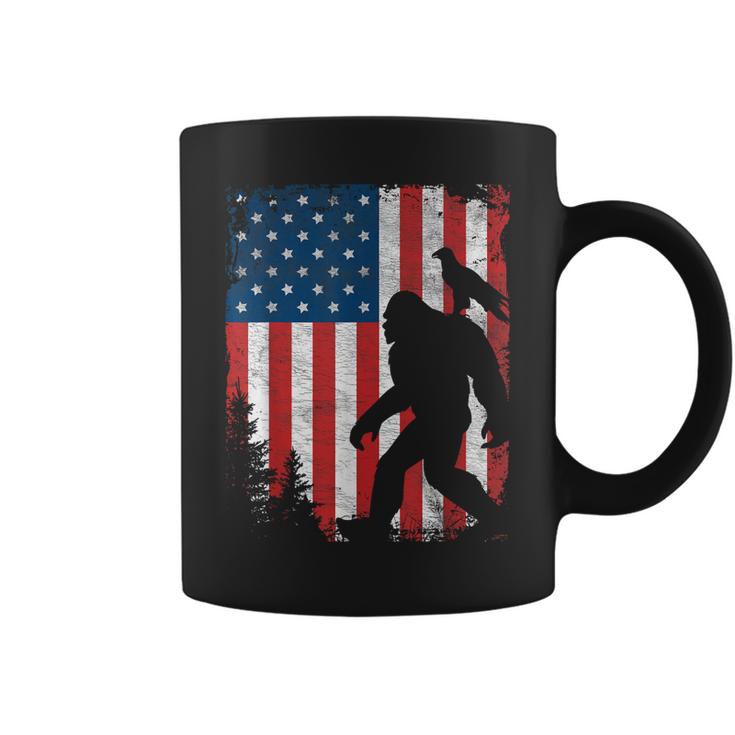 Bigfoot 4Th Of July Bald Eagle American Usa Flag Patriotic Coffee Mug