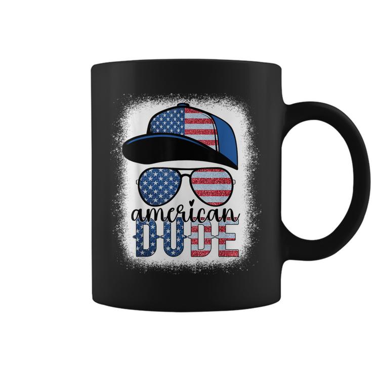 American Dude 4Th Of July Usa Flag Glasses American Family  Coffee Mug