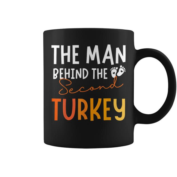 2Nd Pregnancy Announcement Thanksgiving Dad Turkey Baby 2023 Coffee Mug