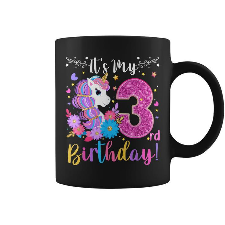 3 Year Old Its My 3Rd Birthday Cute Unicorn Kids Girls Ns  Coffee Mug