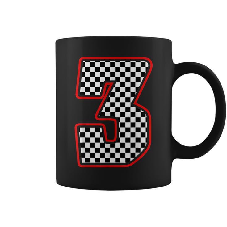 3 Year Old Race Car Birthday Party 3Rd Racing Track Racing Funny Gifts Coffee Mug