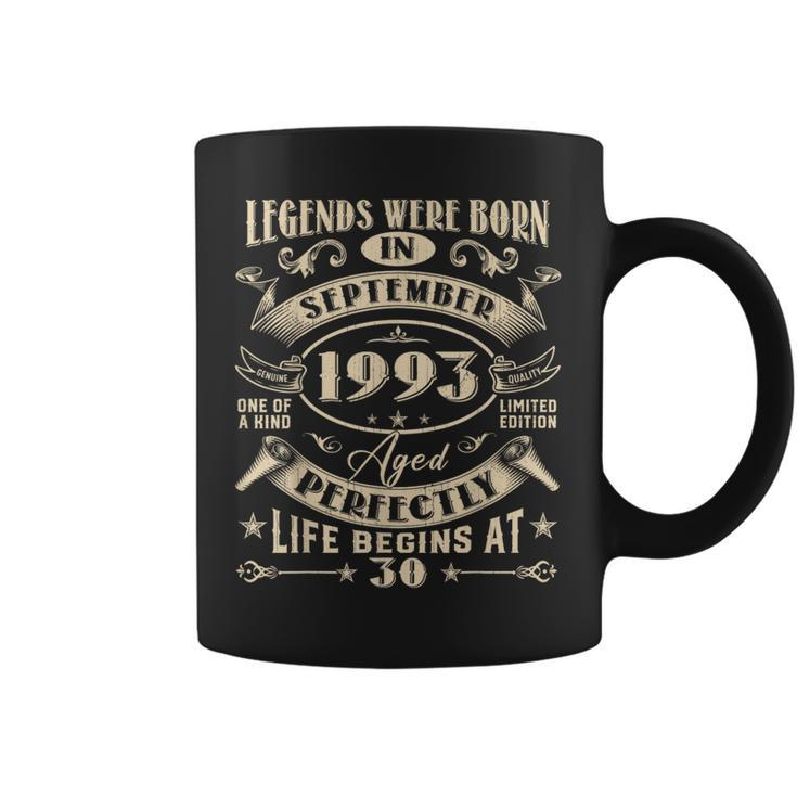 30Th Birthday 30 Years Old Legends Born September 1993 Coffee Mug