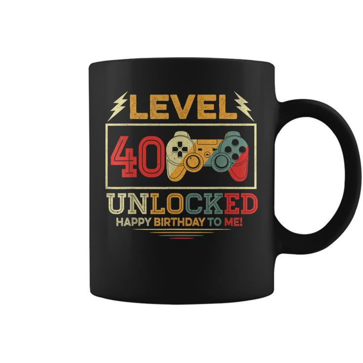 40 Year Old Gifts Level 40 Unlocked 40Th Birthday Boy Gaming 40Th Birthday Funny Gifts Coffee Mug