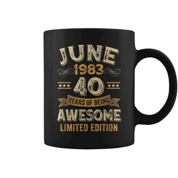40 Years Awesome Vintage June 1983 40Th Birthday  Coffee Mug