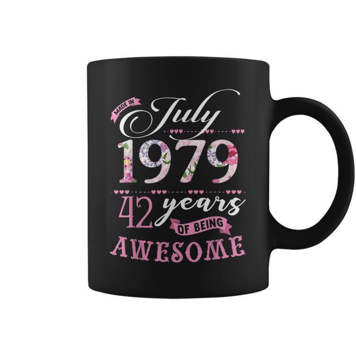 42Nd Birthday Floral Gift For Womens Born In July 1979 Coffee Mug