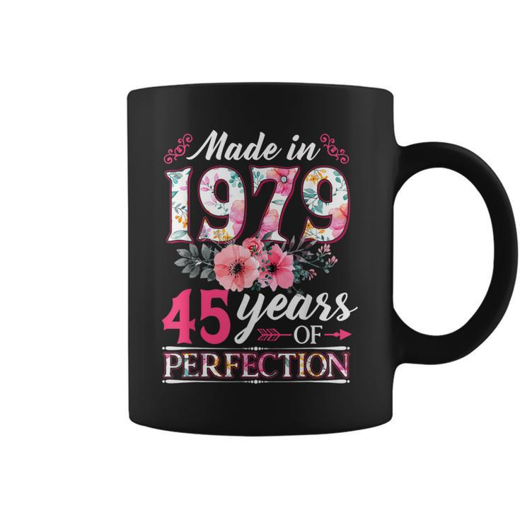 45 Year Old Made In 1979 Floral Flower 45Th Birthday Womens Coffee Mug