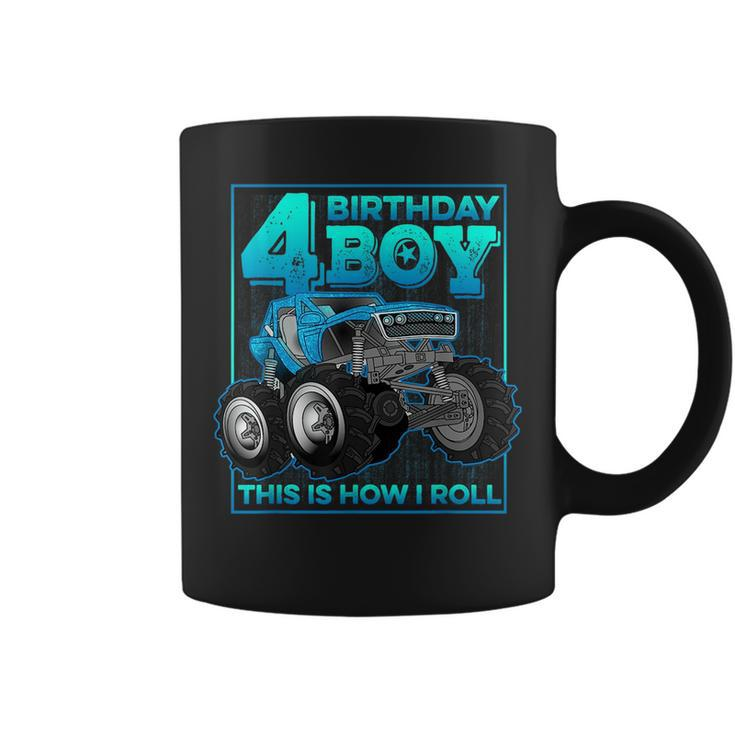 4Th Birthday Boys This Is How I Roll Monster Truck Gifts  Coffee Mug