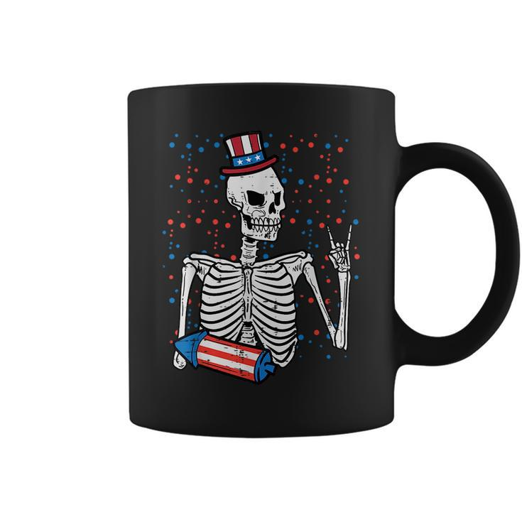 4Th July Rocker Skeleton Patriotic Rock Men Boys Kids N Coffee Mug