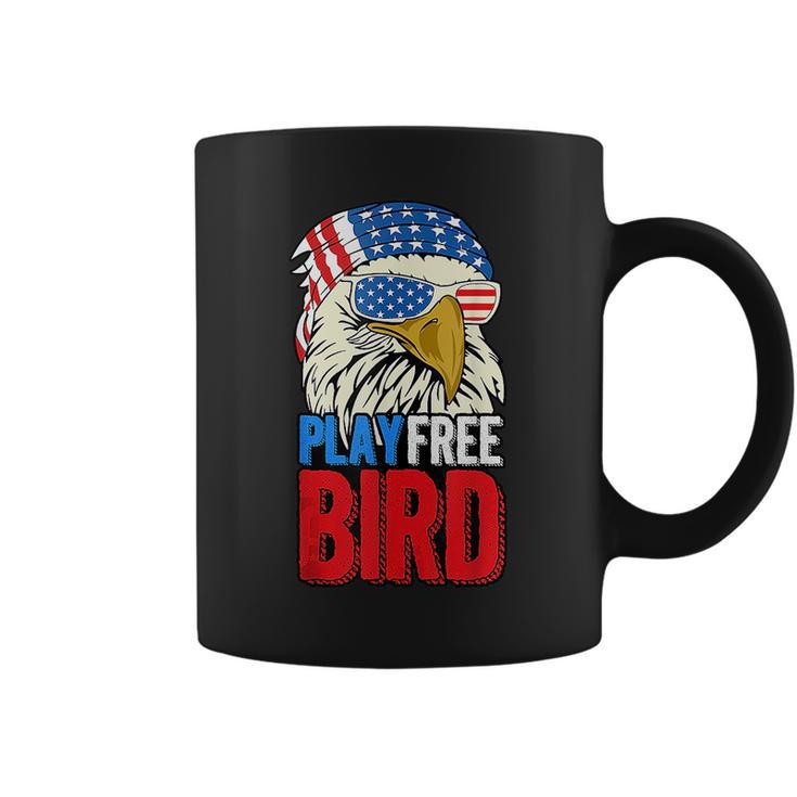 4Th Of July American Flag Bald Eagle Mullet Play Free Bird Mullet Funny Gifts Coffee Mug