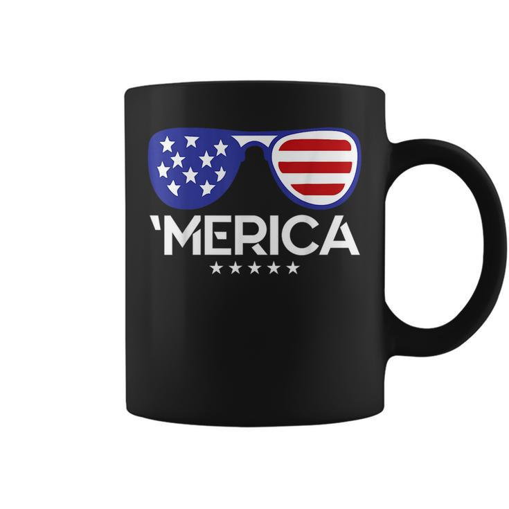 4Th Of July Merica Sunglasses Us American Flag Patriotic Patriotic Funny Gifts Coffee Mug