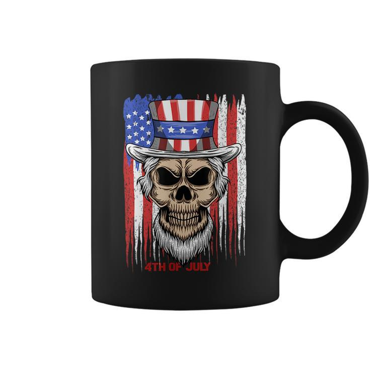 4Th Of July Patriotic Skeleton 4Th Of July American Flag  Patriotic Funny Gifts Coffee Mug