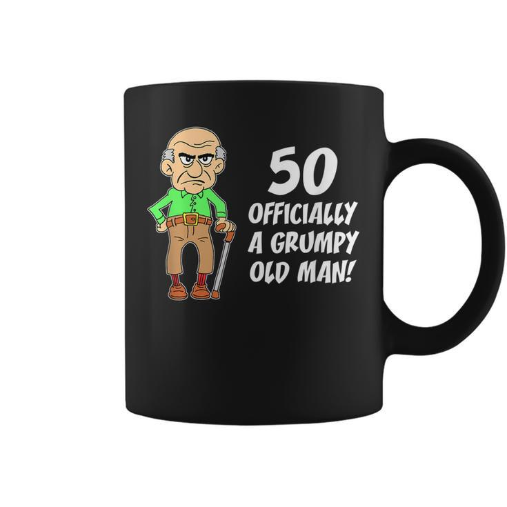 50 Officially Grumpy Old Man Over The Hill Funny  Gift For Mens Coffee Mug