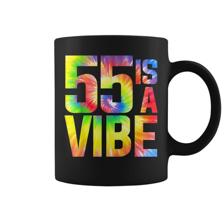 55 Is A Vibe Funny Tie-Dye Birthday 55 Yo Men Women  Coffee Mug