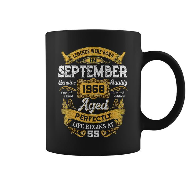 55 Years Old Decoration Legends Born In September 1968 Coffee Mug
