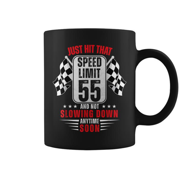 55Th Birthday Speed Limit Sign 55 Years Old Funny Racing  Coffee Mug
