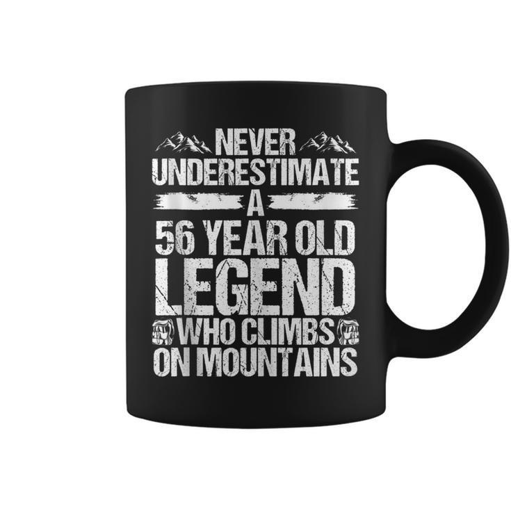 56 Birthday Never Underestimate Hiking Legend 56 Years Old Coffee Mug