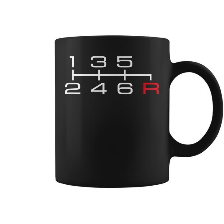 6 Speed Manual Shift Pattern Knob Car Theme Coffee Mug
