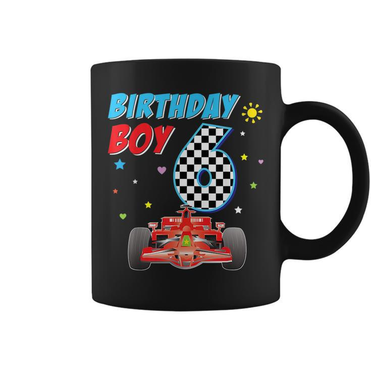 6Th Sixth Happy Birthday Racing Car Boy 6 Year Old Kid Racing Funny Gifts Coffee Mug