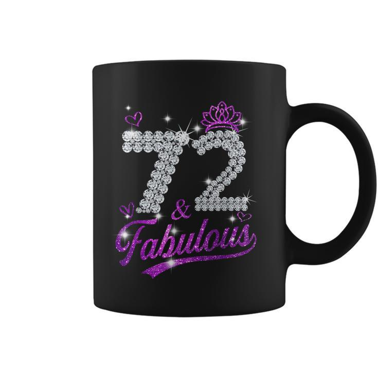 72 & Fabulous 72 Year Old 72Th Birthday Diamond Crown Pink  Coffee Mug