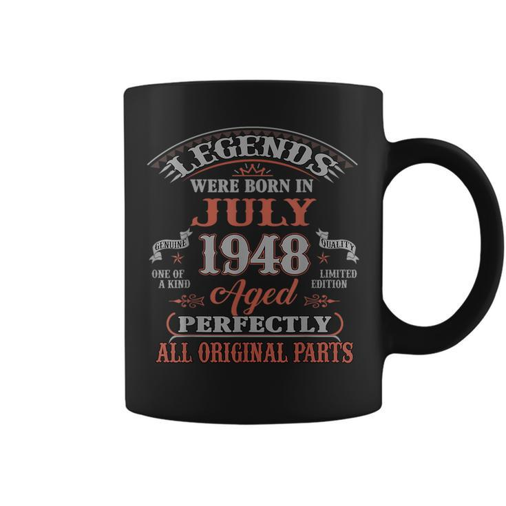 75Th Birthday Gift Legends Born In July 1948 75 Years Old  Coffee Mug