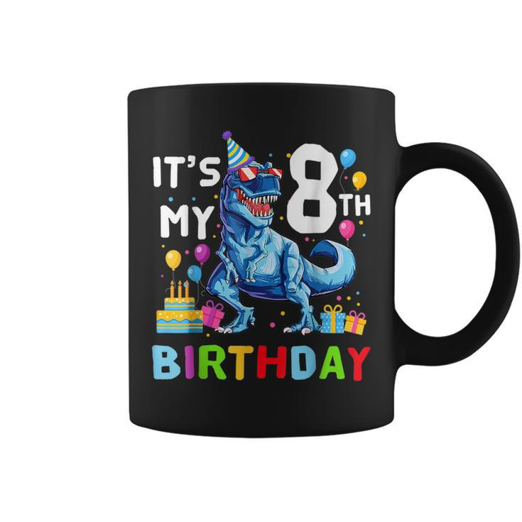 8 Year Old 8Th Birthday Boy Dino T Rex Dinosaur Coffee Mug