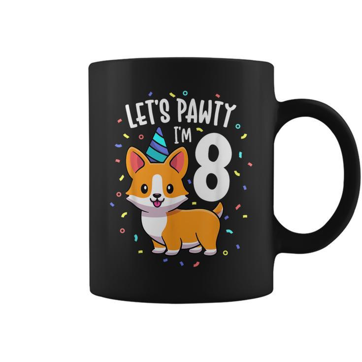 8 Years Old Corgi Dog Lover 8Th Birthday Party Outfit Kid Coffee Mug